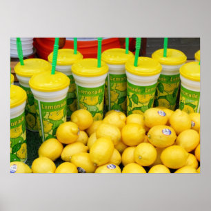 Festival Lemonade Stand Lemons and Tall Drinks Cup Poster