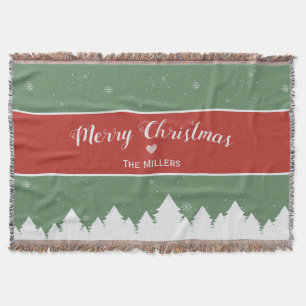 Festival Merry Christmas Last Name Snowflake Decke