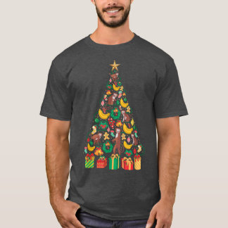 Festival Monkey Banana Weihnachten Baumdesign T-Shirt