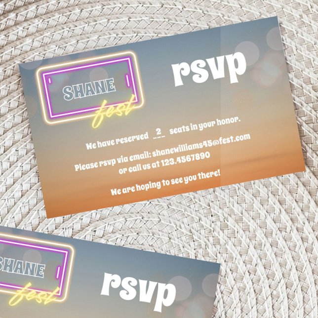 Festival Moon and Stars RSVP Karte (Music Festival rsvp card, music fest birthday, concert theme birthday, coachella rsvp card, ferris w)