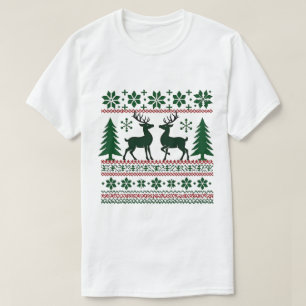 Festival Nordic Rentier Pattern Weihnachten T-Shirt