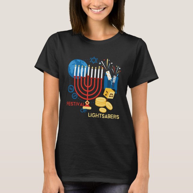 Festival Of Hanukiah  Hannukah Menorah Chanukah 20 T-Shirt (Vorderseite)