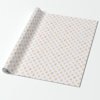 Festival Orange Snowflake Pattern - Eleganter Wint Geschenkpapier