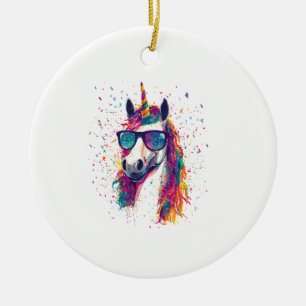 Festival Party Einhorn (1) Keramik Ornament