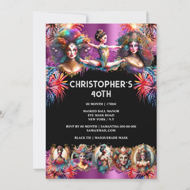 Festival Party film Locarno lila Vergnügen Einladung (Vorderseite)