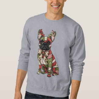 Festival Patchwork French Bulldog Weihnachten Sweatshirt