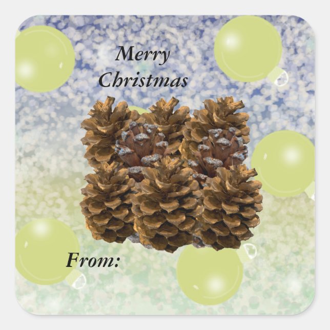 Festival Pinecones - Geschenk Quadratischer Aufkleber (Vorderseite)