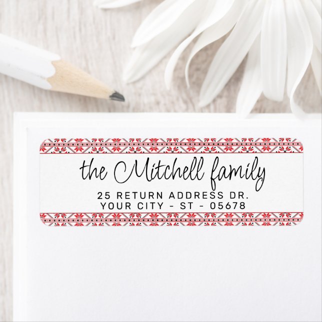 Festival Red Black Classic Nordic Fair Isle Motif (Insitu)