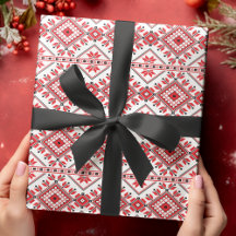 Festival Red Black Classic Nordic Fair Isle Motif