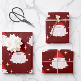 Festival Red Gonk Christmas Gnomes Nordic Geschenkpapier Set