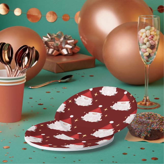 Festival Red Gonk Christmas Gnomes Nordic Pappteller (Multi)