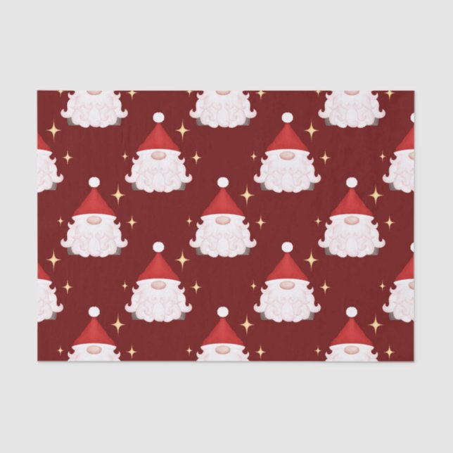 Festival Red Gonk Christmas Gnomes Nordic Seidenpapier (Vorderseite)
