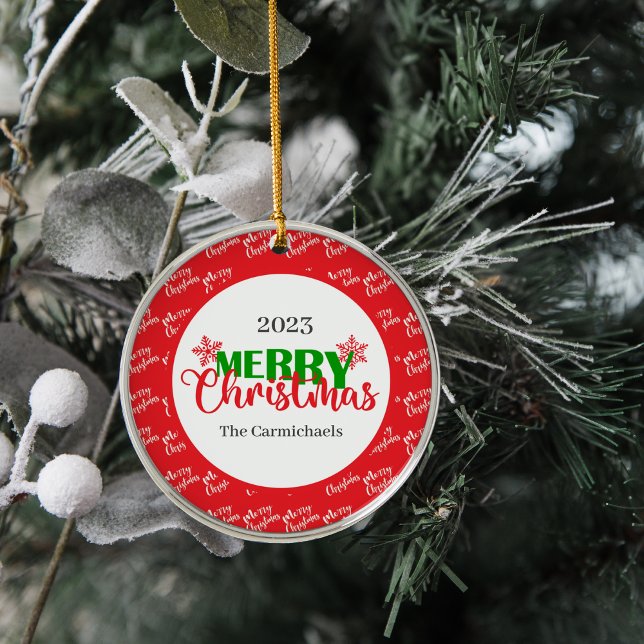 Festival Rot Grün Frohe Weihnachtszeit Ornament Aus Metall (Von Creator hochgeladen)