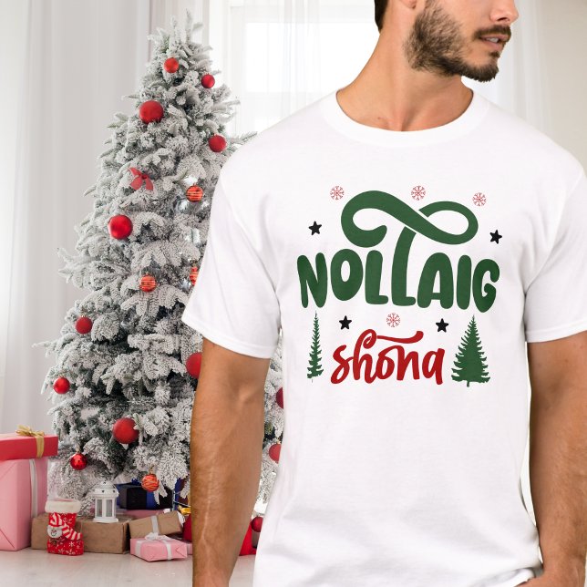 Festival Rot und Grün Nollaig Shona T-Shirt (Von Creator hochgeladen)
