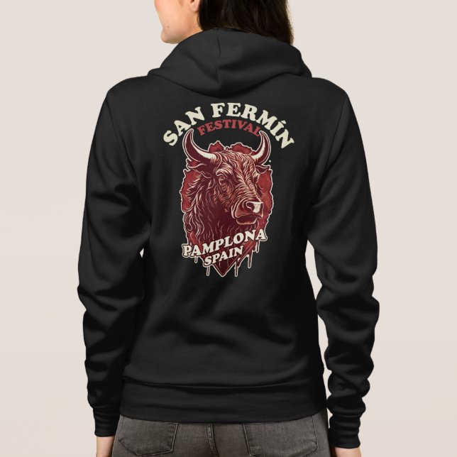 Festival San Fermin - das Laufen der Bullen Hoodie (Rückseite)