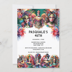 Festival Showman Frauenfeuerwerk Thema Karneval Einladung