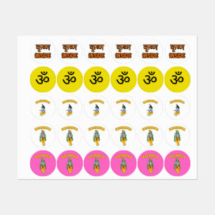 Festival Stickers Krishna Etiketten