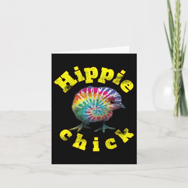 Festival Vibe Hippy Chick Gefärbte Krawatte Chick Karte (Vorderseite)