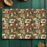 Festival Vintage Christmas Ephemera Collage Green Seidenpapier<br><div class="desc">Spaß,  festliche,  farbenfrohe und faszinierende Urlaubsmuster mit fröhlich alten Weihnachtsephemeriden aus Viktorianischer Zeit,  einschließlich Santas in verzierten Rahmen,  Heilig,  Mistletoe,  Schlitten,  Winterszenen,  glückliche Kinder und frohe Weihnachtsgrüße auf grünem Hintergrund.</div>