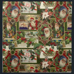 Festival Vintage Christmas Ephemera Collage Green Serviette<br><div class="desc">Spaß,  festliche,  farbenfrohe und faszinierende Urlaubsmuster mit fröhlich alten Weihnachtsephemeriden aus Viktorianischer Zeit,  einschließlich Santas in verzierten Rahmen,  Heilig,  Mistletoe,  Schlitten,  Winterszenen,  glückliche Kinder und frohe Weihnachtsgrüße auf grünem Hintergrund.</div>