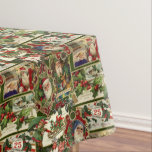 Festival Vintage Christmas Ephemera Collage Green Tischdecke<br><div class="desc">Spaß,  festliche,  farbenfrohe und faszinierende Urlaubsmuster mit fröhlich alten Weihnachtsephemeriden aus Viktorianischer Zeit,  einschließlich Santas in verzierten Rahmen,  Heilig,  Mistletoe,  Schlitten,  Winterszenen,  glückliche Kinder und frohe Weihnachtsgrüße auf grünem Hintergrund.</div>