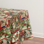 Festival Vintage Christmas Ephemera Collage-Red Tischdecke<br><div class="desc">Spaß,  festliche,  farbenfrohe und faszinierende Urlaubsmuster mit fröhlich alten Weihnachtsephemeriden aus Viktorianischer Zeit,  einschließlich Santas in verzierten Rahmen,  Heilig,  Mistletoe,  Schlitten,  Winterszenen,  glückliche Kinder und frohe Weihnachtsgrüße auf rotem Hintergrund.</div>
