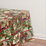 Festival Vintage Christmas Ephemera Collage-Red Tischdecke<br><div class="desc">Spaß,  festliche,  farbenfrohe und faszinierende Urlaubsmuster mit fröhlich alten Weihnachtsephemeriden aus Viktorianischer Zeit,  einschließlich Santas in verzierten Rahmen,  Heilig,  Mistletoe,  Schlitten,  Winterszenen,  glückliche Kinder und frohe Weihnachtsgrüße auf rotem Hintergrund.</div>