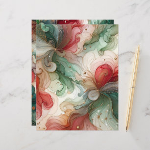 Festivalrotes und grünes Alkoholtupfer-Tintenkarto