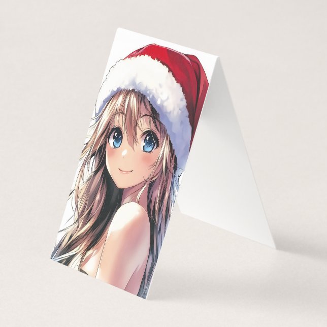 Festivals Anime Girl-Weihnachtsmannmütze mit hellb (Vorderseite)