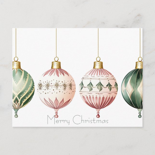Festivals Baubles Weihnachtsgrüßkarte Postkarte (Vorderseite)
