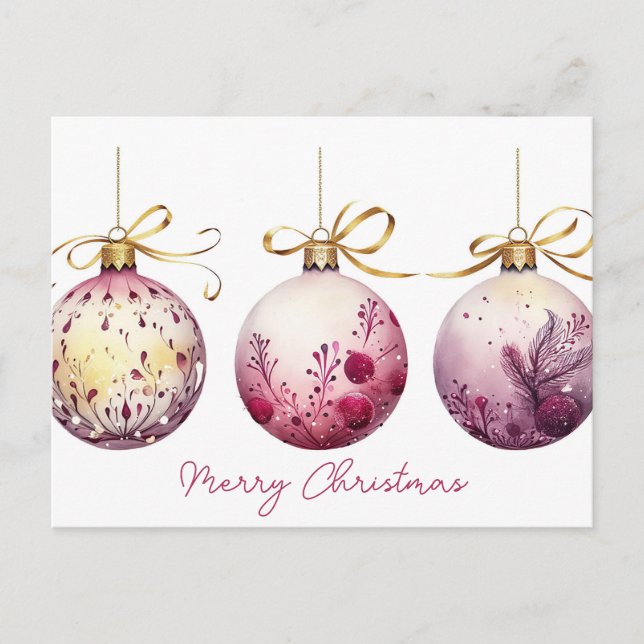 Festivals Baubles Weihnachtsgrüßkarte Postkarte (Vorderseite)