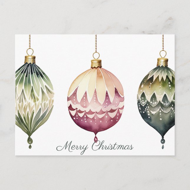 Festivals Baubles Weihnachtsgrüßkarte Postkarte (Vorderseite)