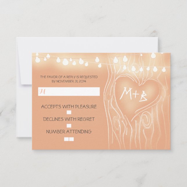 Festivals Baum elegante Hochzeitskarte RSVP Karte (Vorderseite)