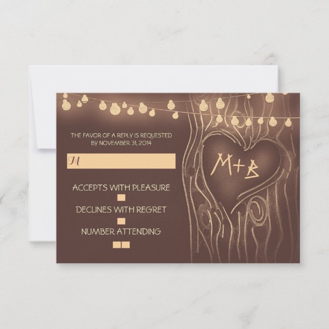 Festivals Baum elegante Hochzeitskarte RSVP Karte (Vorderseite)