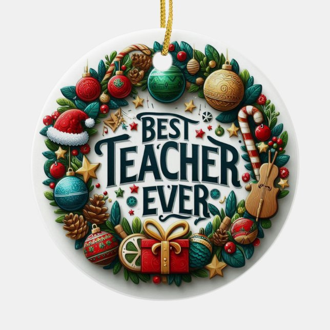 Festivals Bester Lehrer Weihnachten Keramik Ornament (Vorne)