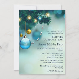Festivals Blue Christmas Corporate Holiday Party Einladung