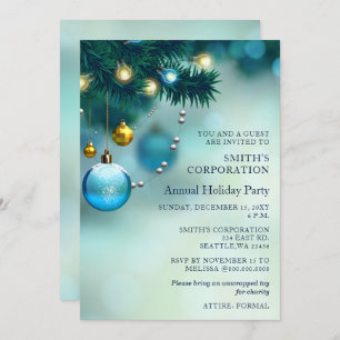 Festivals Blue Christmas Corporate Holiday Party Einladung