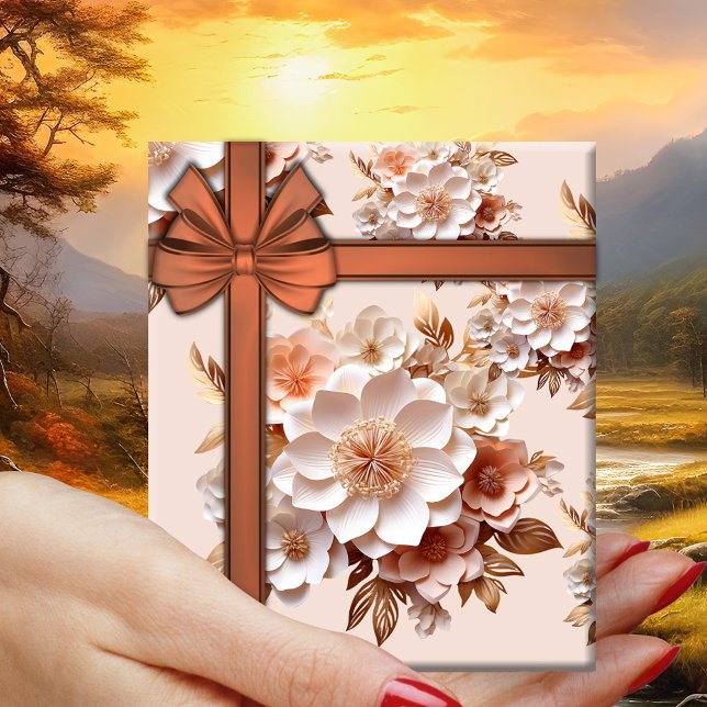 Festivals Blumendesign Geschenkpapier Set (Wrapping paper showing a festive floral design in 3 different colors. Great for any celebration)