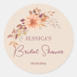 Festivals Blumenfall Boho Brautparty Favoriten Runder Aufkleber