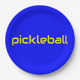 Festivals Bright Blue Moderner Gelber PICKLEBALL T Pappteller