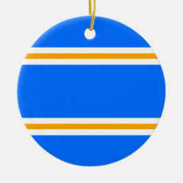 Festivals Bright Blue Yellow White Racing Streifen Keramik Ornament
