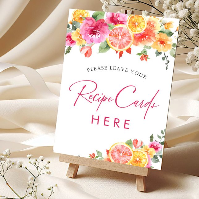 Festivals Bright Citrus Bridal Rezept Card Signatu Einladung (Von Creator hochgeladen)