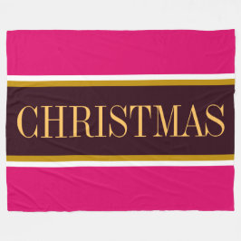 Festivals Bright Pink Burgund CHRISTMAS Streifen Fleecedecke