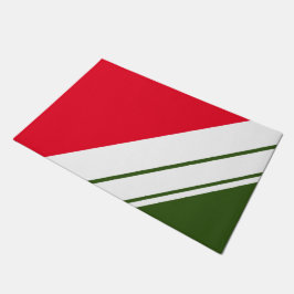 Festivals Bright Red Bold Green White Racing Strei Fußmatte