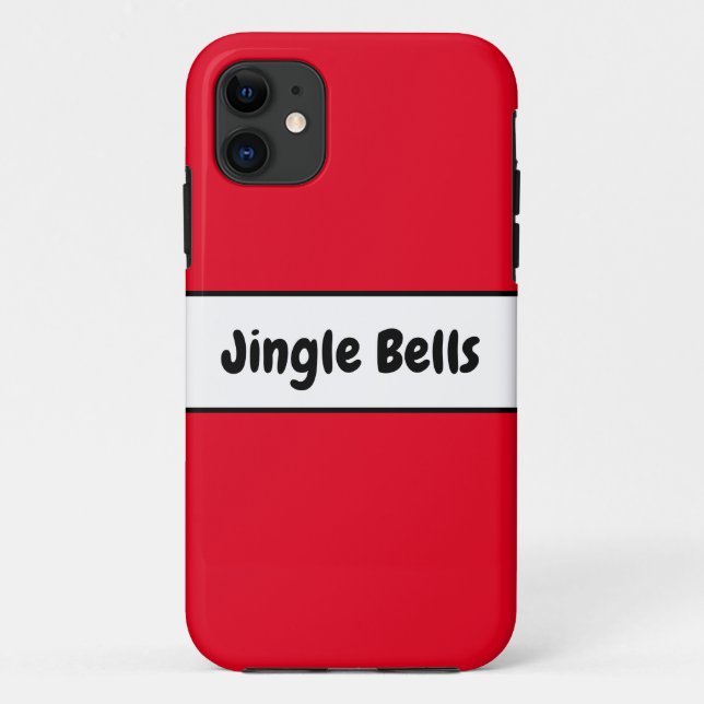 Festivals Bright Red White Stripes Jingle Bells Te Case-Mate iPhone Hülle (Rückseite)
