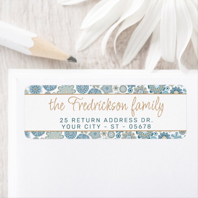 Festivals Chic Floral Mandala Schneeflocken Muster (Insitu)