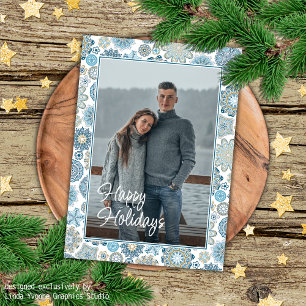 Festivals Chic Floral Mandala Schneeflocken Muster Karte