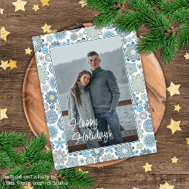 Festivals Chic Floral Mandala Schneeflocken Muster Postkarte