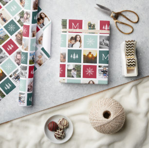 Festivals Collage Monogram   15 Foto Urlaub Geschenkpapier