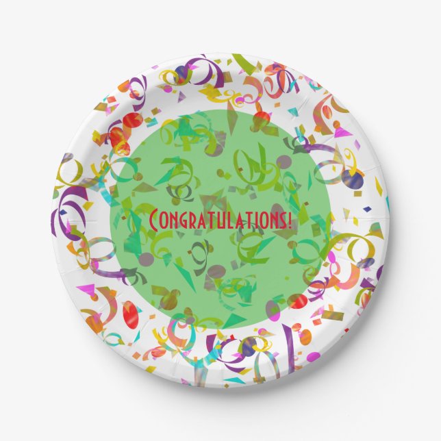 Festivals Colorful Confetti Party Kunstwerk Pappteller (Vorderseite)